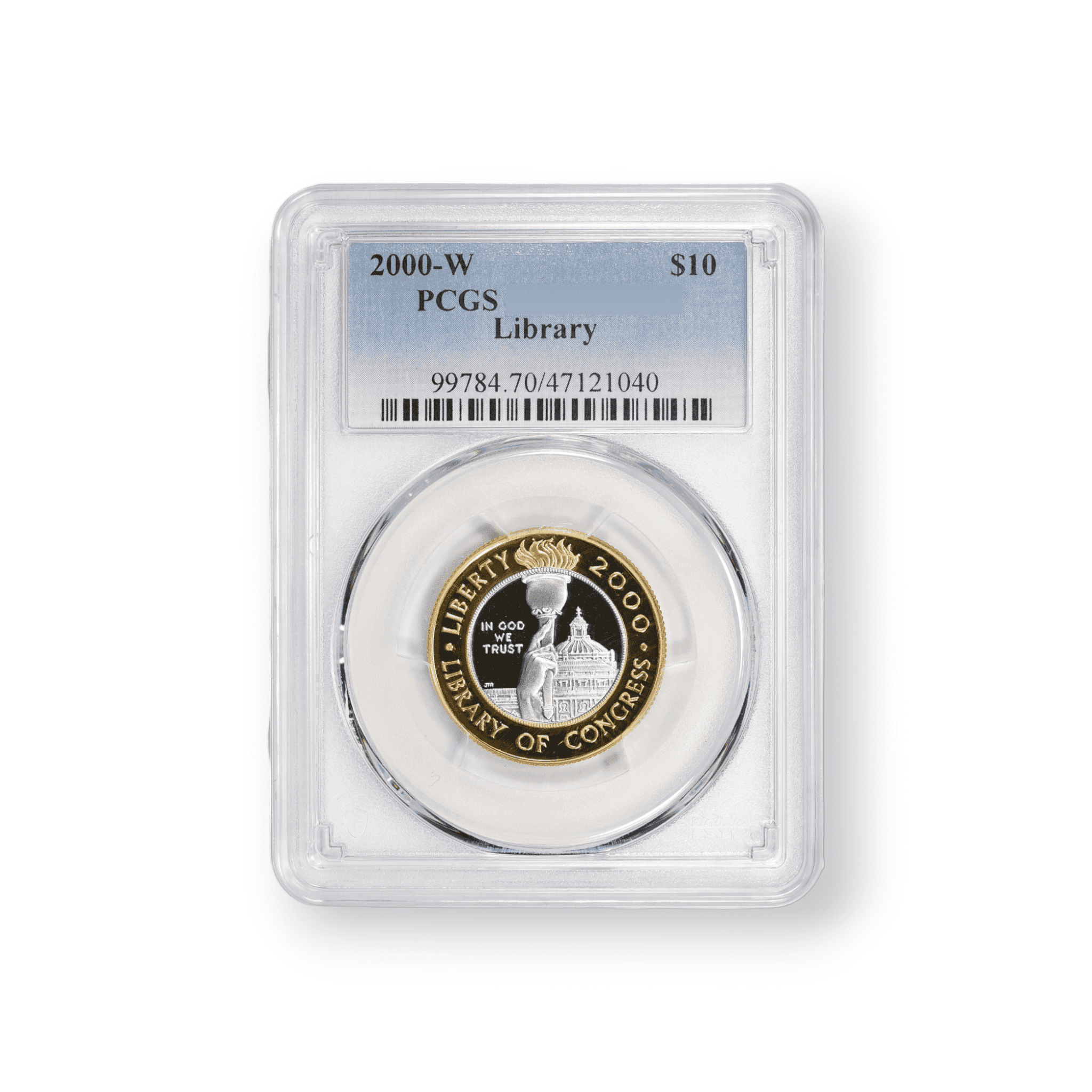 Image of 2000 $10 Library of Congress Bi-Metallic PCGS Certified Proof Coin Gold & Platinum 