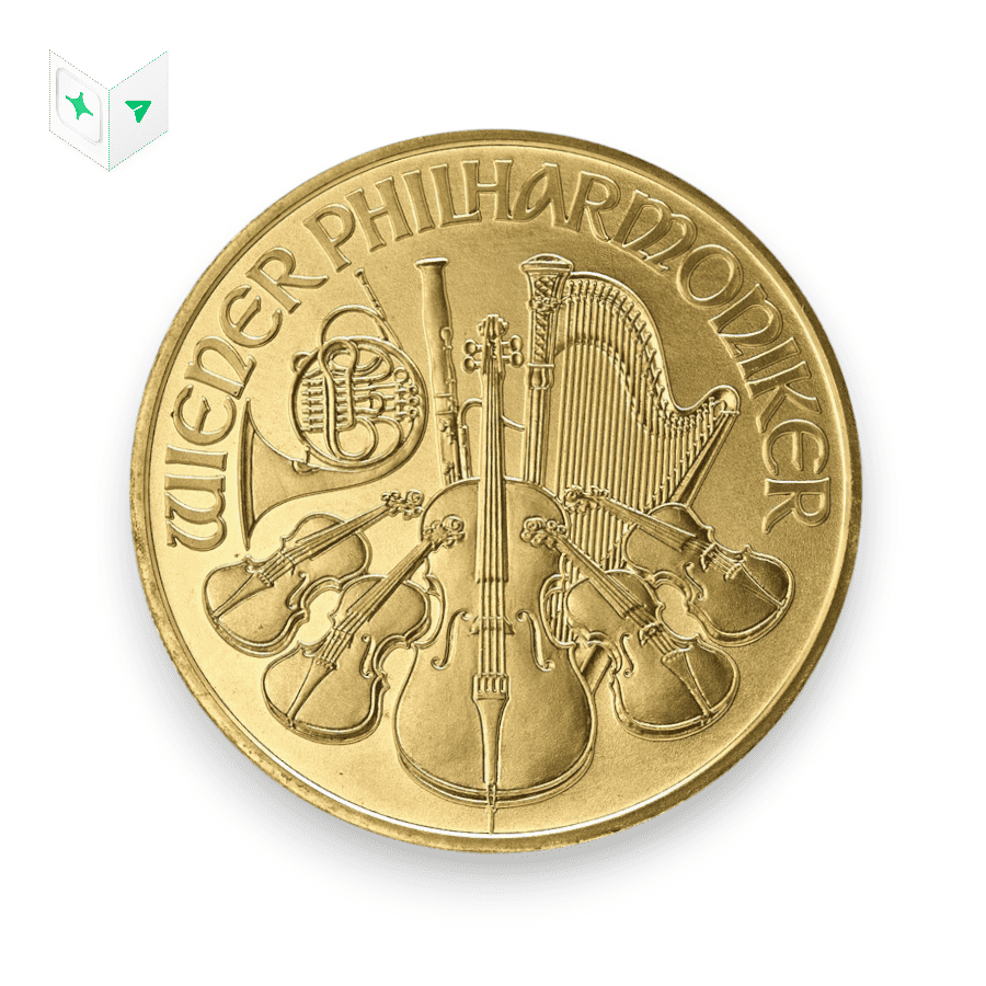 Image of Austrian Philharmonic 1 oz Gold €100 Coin .9999 Fine (Random Date, Pure Priority)