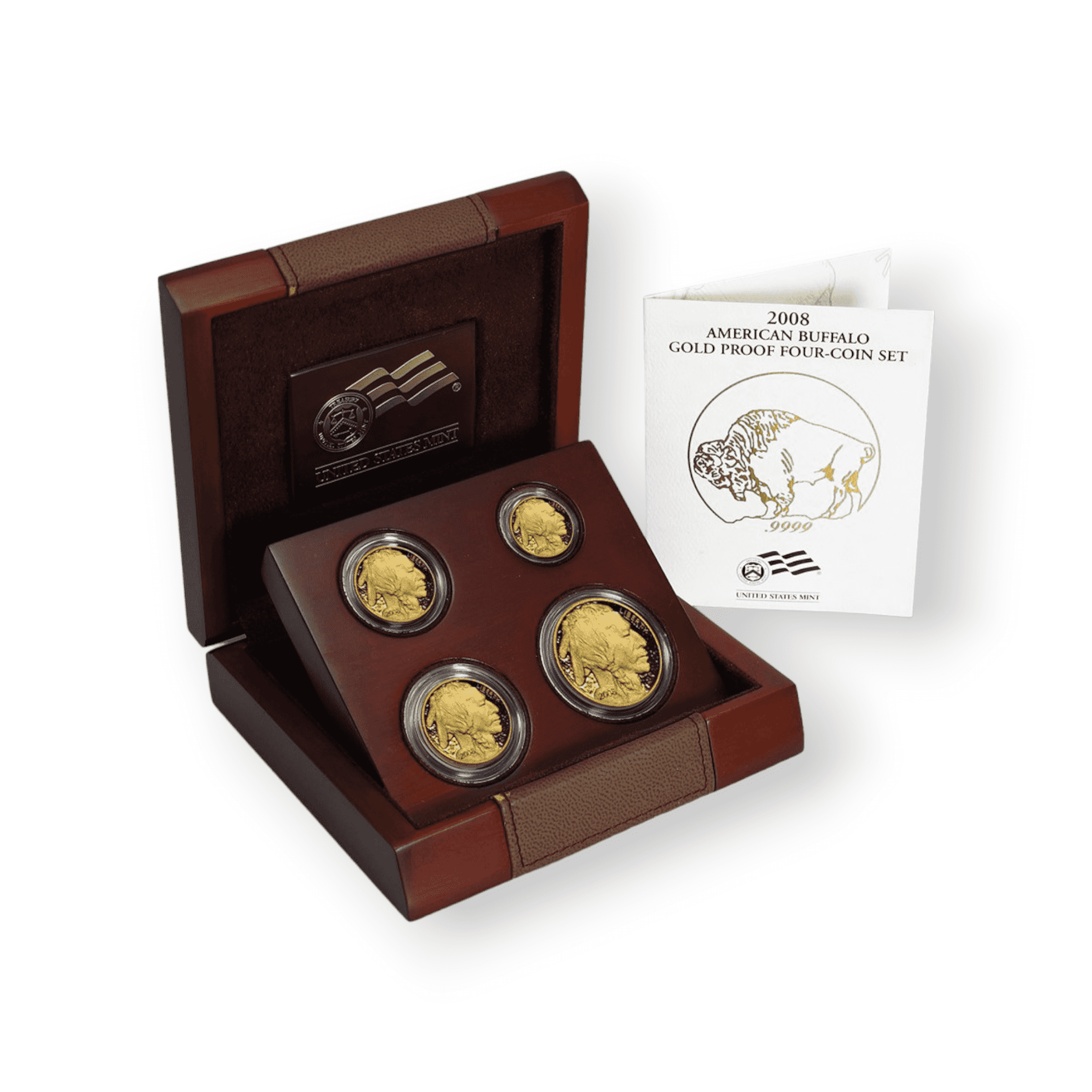 Image of 2008-W 4-Coin Proof American Gold Buffalo Set (w/Box & COA)