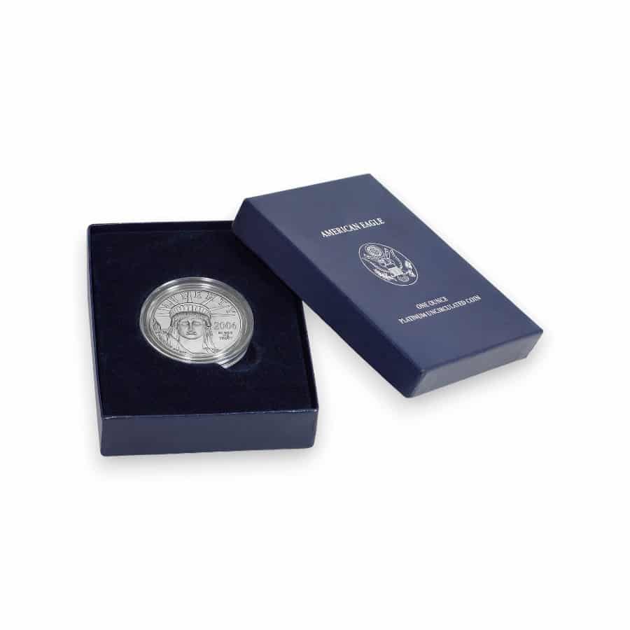 Image of 2006-W 1 oz Burnished American Platinum Eagle .9995 Fine $100 Coin (W/ Box & COA)
