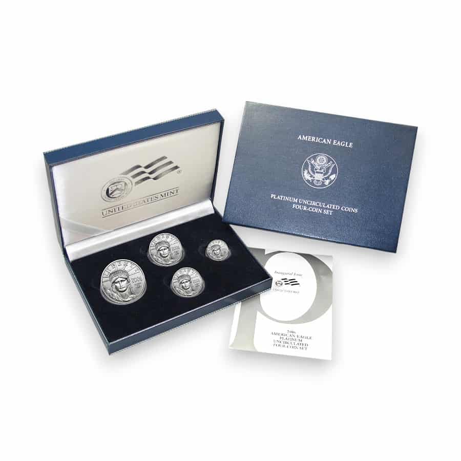 Image of 2006-W Burnished American Platinum Eagle Set .9995 Fine 1.85 oz (W/ Box & COA)