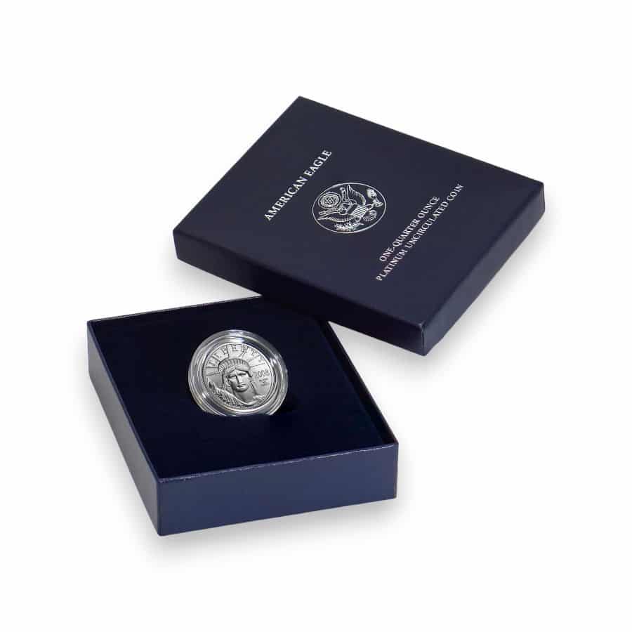 Image of 2008-W 1/4 oz Burnished American Platinum Eagle .9995 Fine $25 Coin (W/ Box & COA)