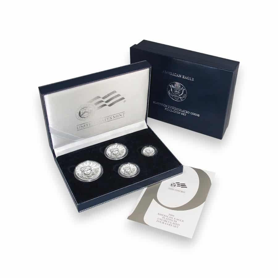 Image of 2008-W Burnished American Platinum Eagle Set .9995 Fine 1.85 oz (W/ Box & COA)