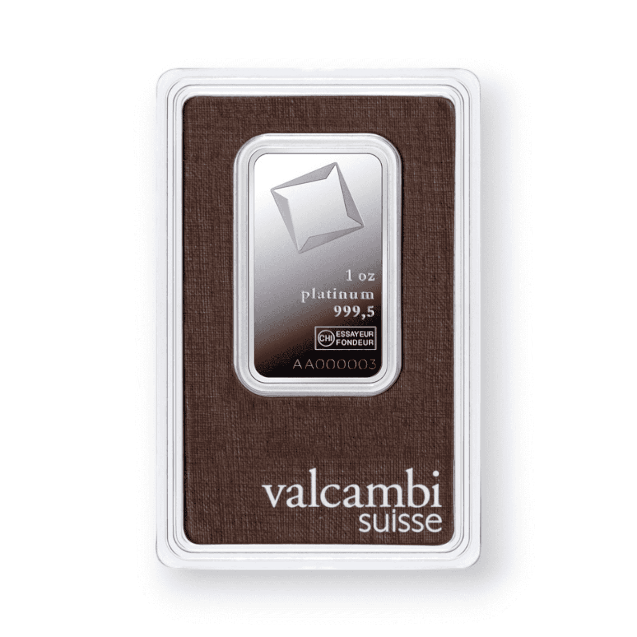 Image of 1 oz Platinum Valcambi Bar .9995 Fine Sealed in Assay