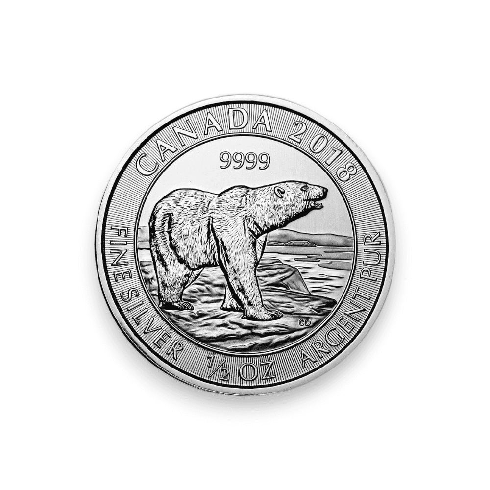 Image of 2018 1/2 oz Canadian $2 Polar Bear Silver Coin .9999 Fine