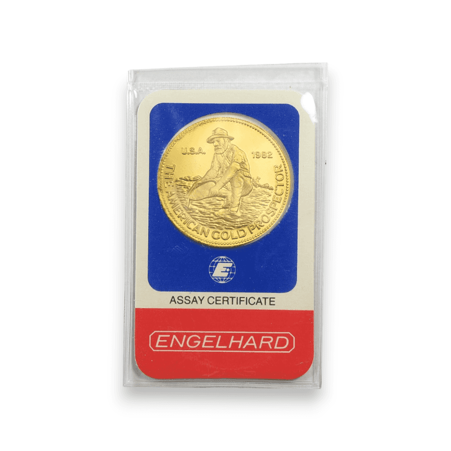 Buy 1 oz Gold Engelhard Prospector Round .9999 Fine Carded (Random