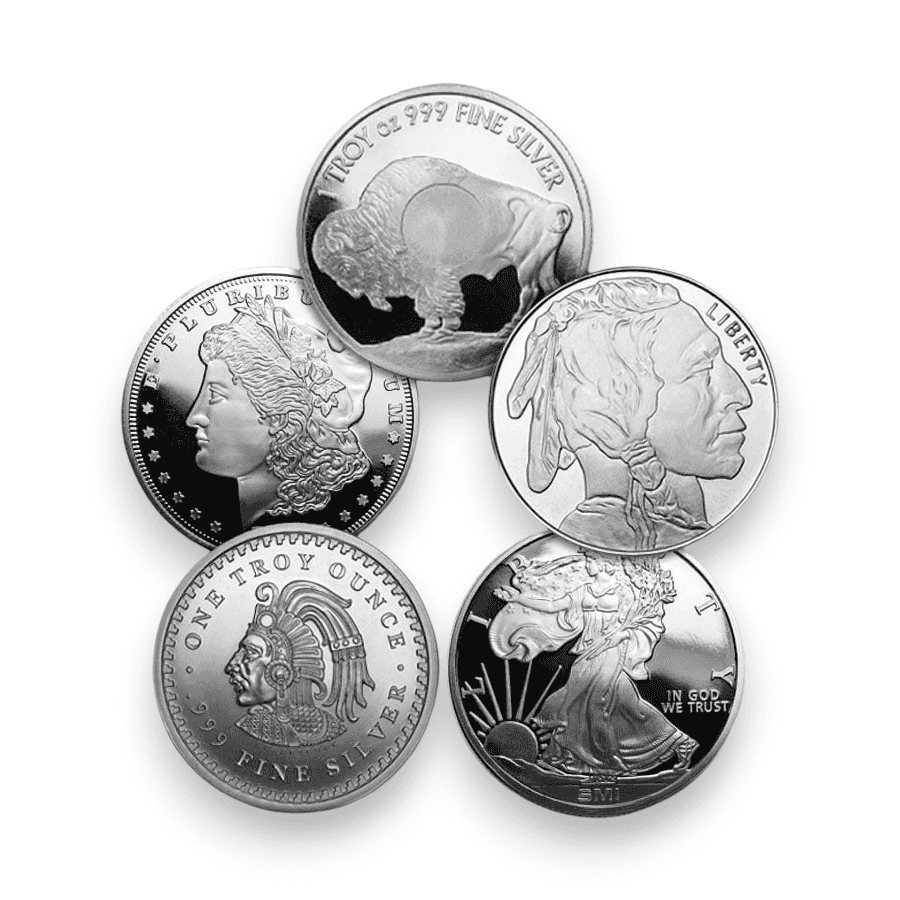 Buy 1 oz Silver Round Accredited Brand .999 Fine (Random Design) | PURE