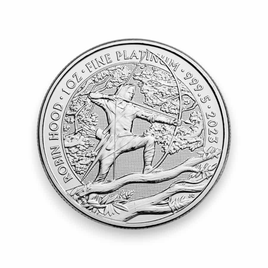 Image of 2023 1 oz Platinum Great Britain Robin Hood Myths & Legends .9995 Fine £100 Coin
