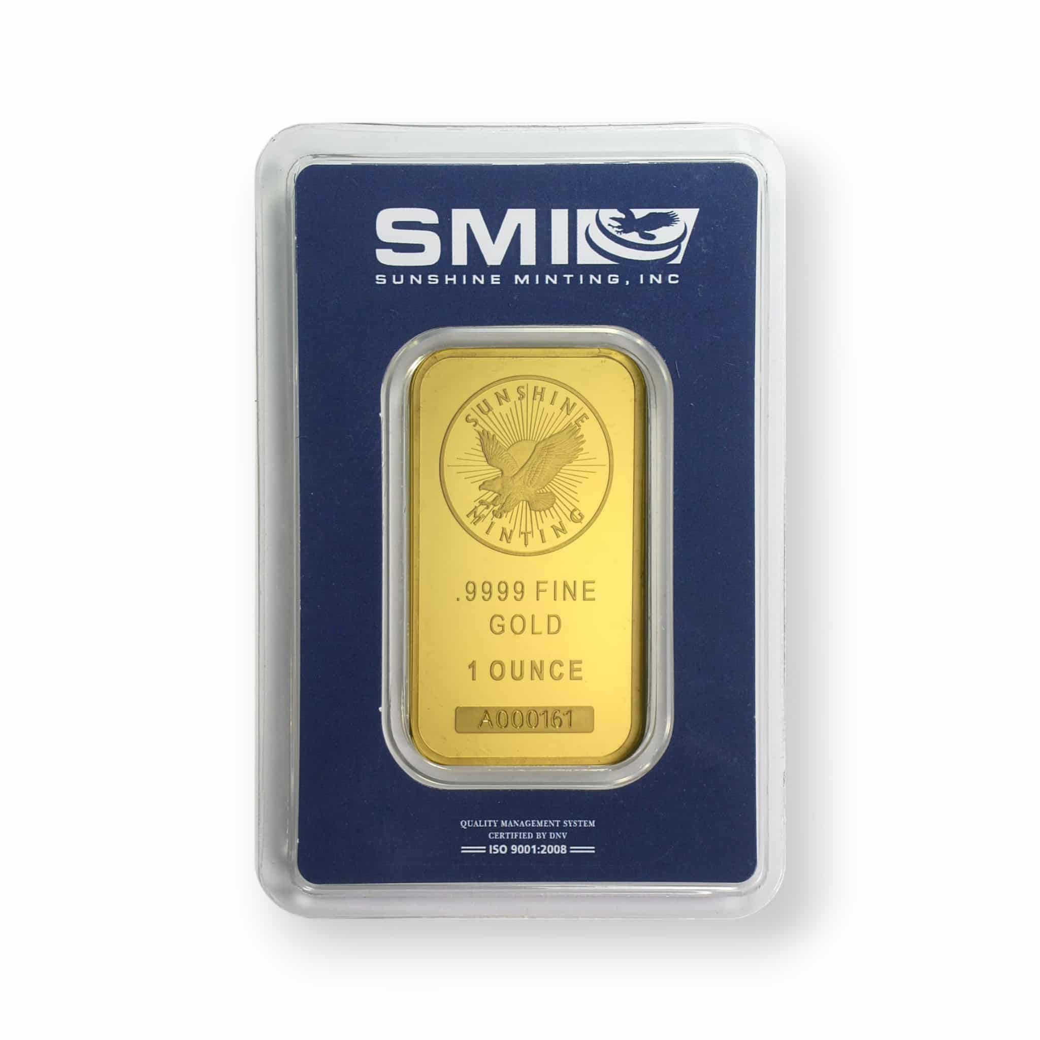 Image of 1 oz Gold Bar Sunshine Mint TEP Assay Card .9999 Fine
