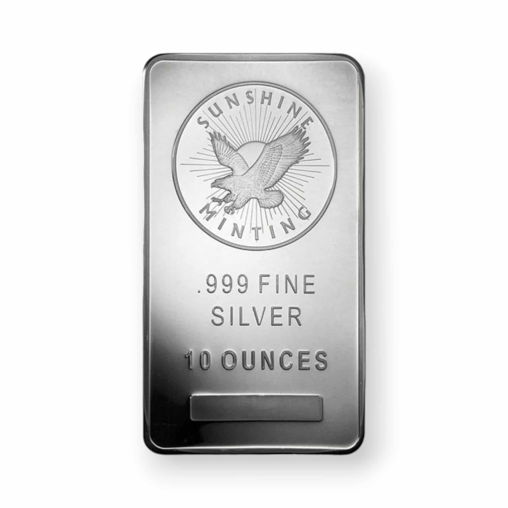 Image of 10 oz Silver Bar Sunshine Mint .999 Fine