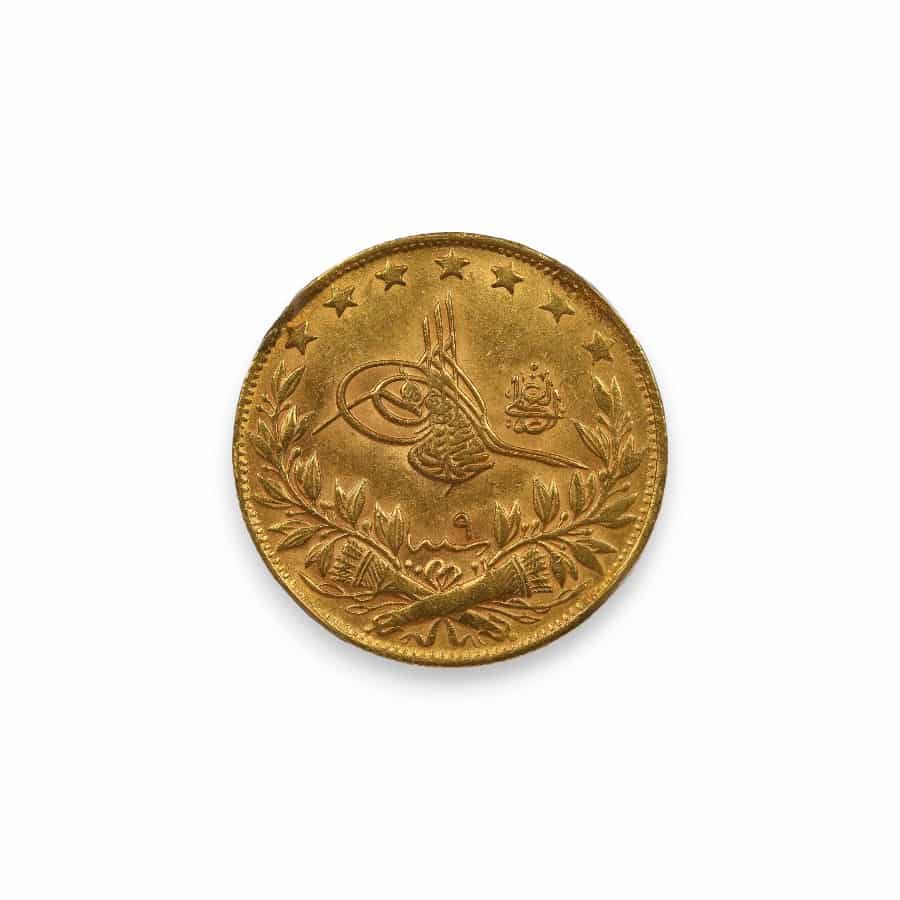 Image of Turkish (Ottoman Empire) Gold 100 Kurush Coin