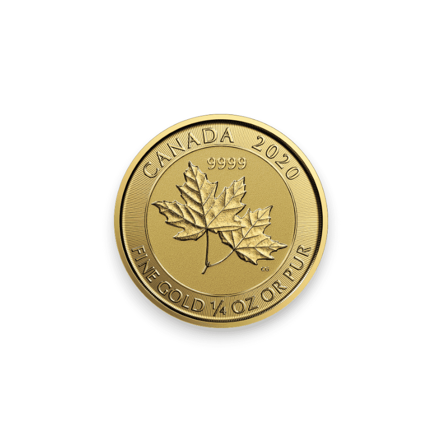 Image of 1/4 oz Canadian Twin Maple Leaf .9999 Fine Gold $10 Coin Sealed in Plastic (Random Date)