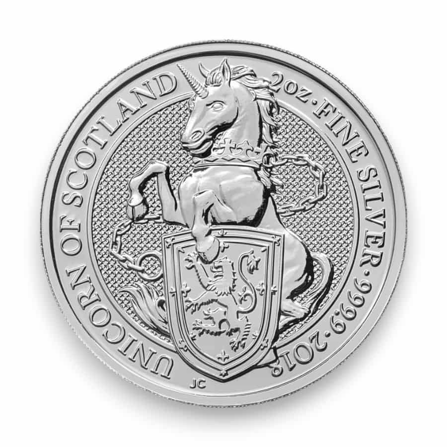 Image of 2018 2 oz Silver Great Britain Queen's Beast Unicorn .9999 Fine £5 Coin