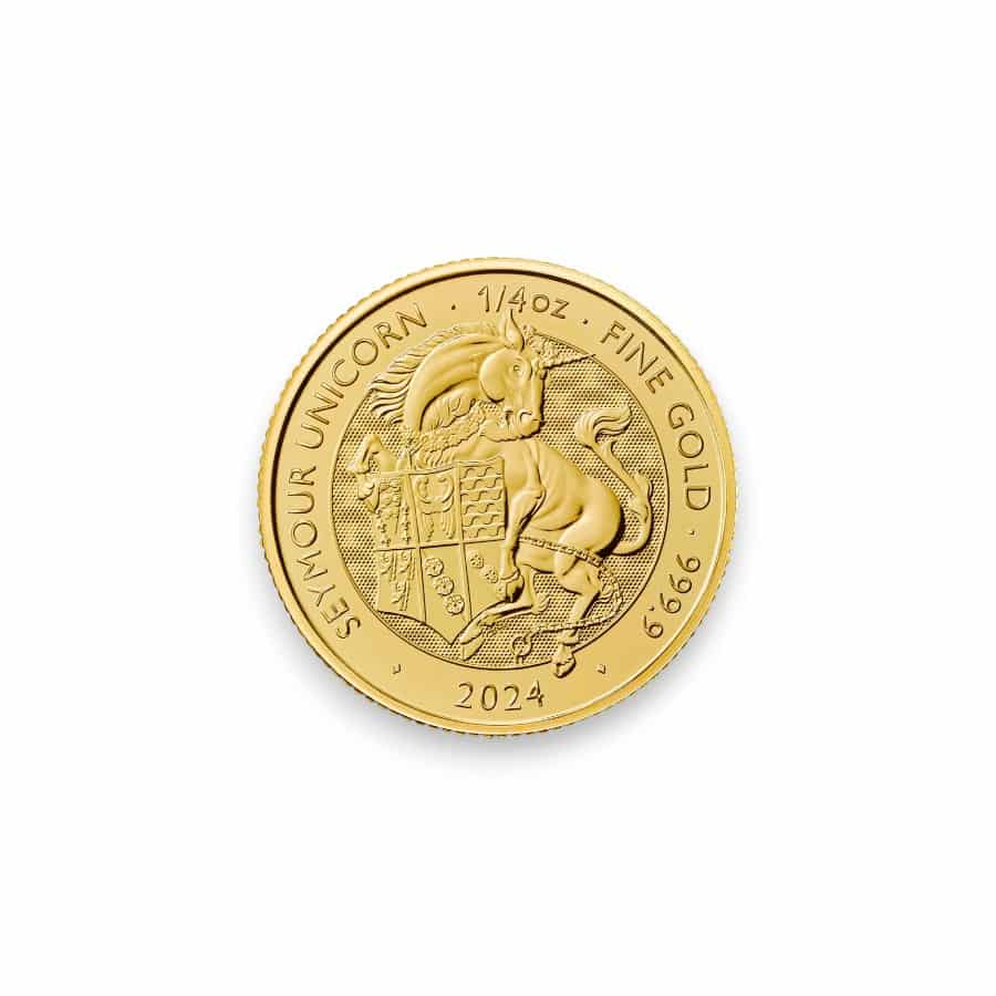 Image of 2024 1/4 oz Great Britain Tudor Beast Seymour Unicorn .9999 Fine Gold £25 Coin