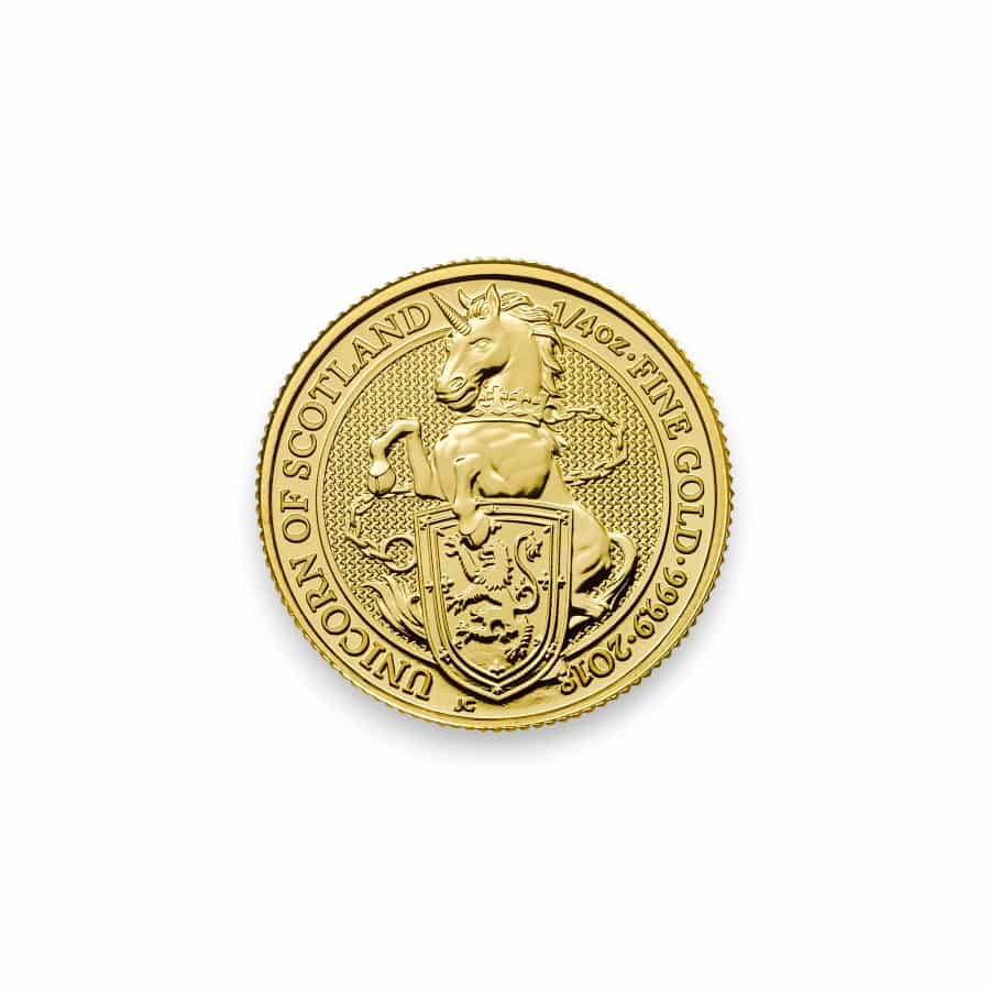 Image of 2018 1/4 oz Gold Great Britain Queen's Beast Unicorn .9999 Fine £25 Coin