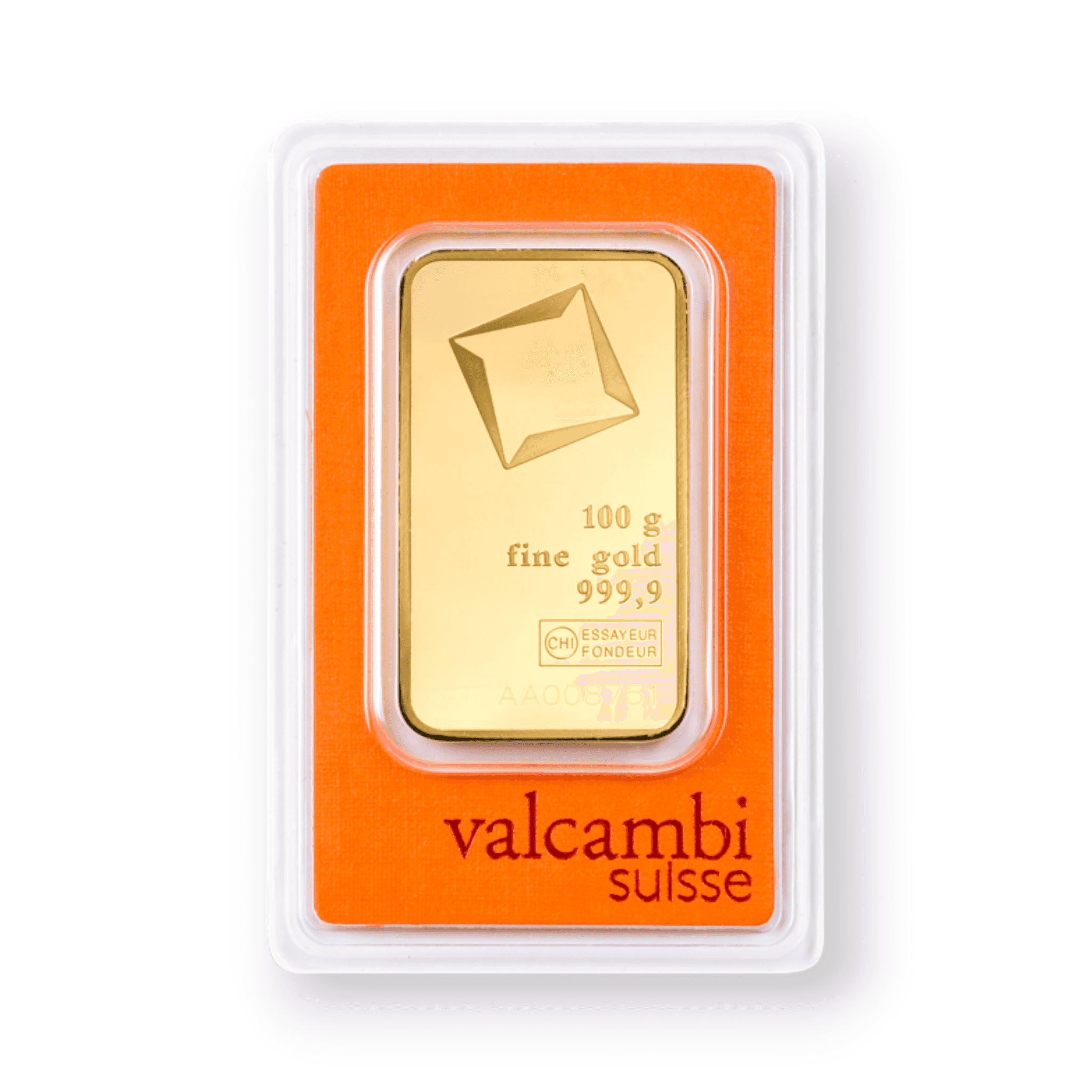 Image of 100 gram Valcambi Gold Bar .9999 Fine Sealed with Assay