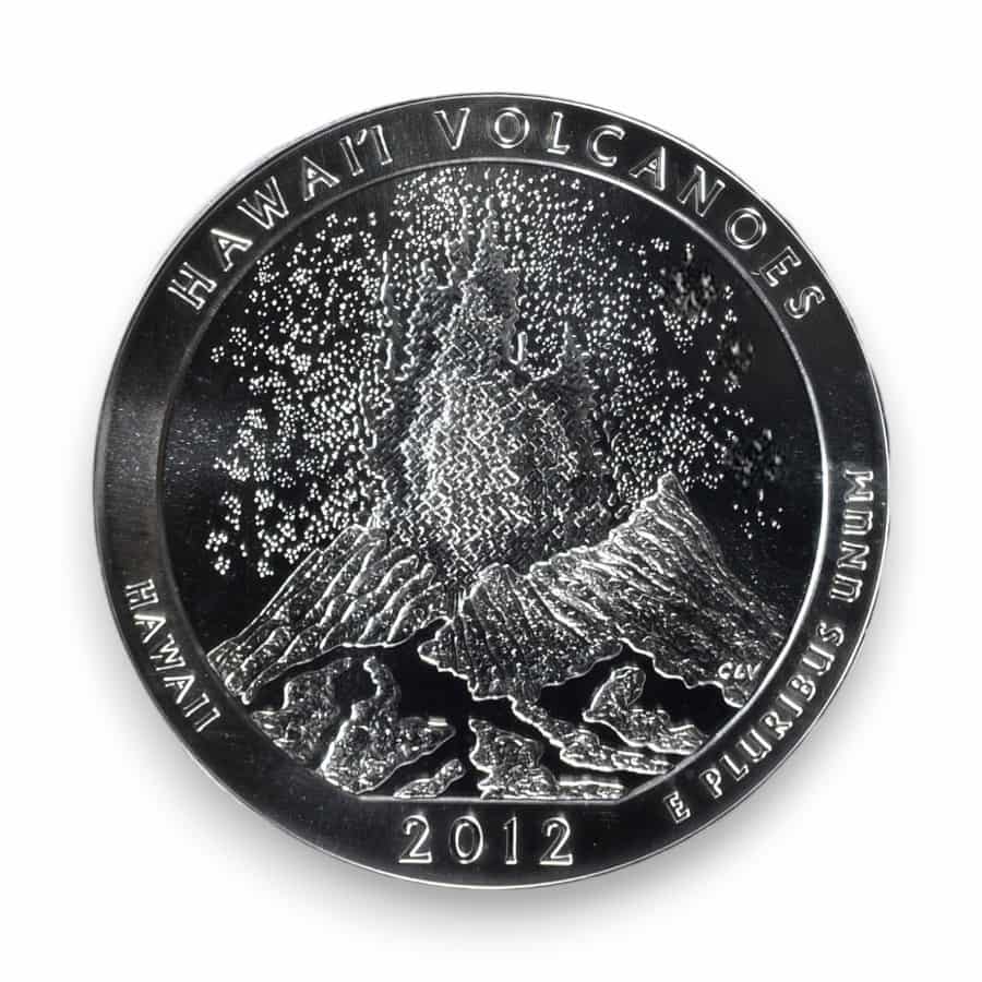 Image of 2012 5 oz America the Beautiful Hawaii Volcanoes Silver Coin .999 Fine