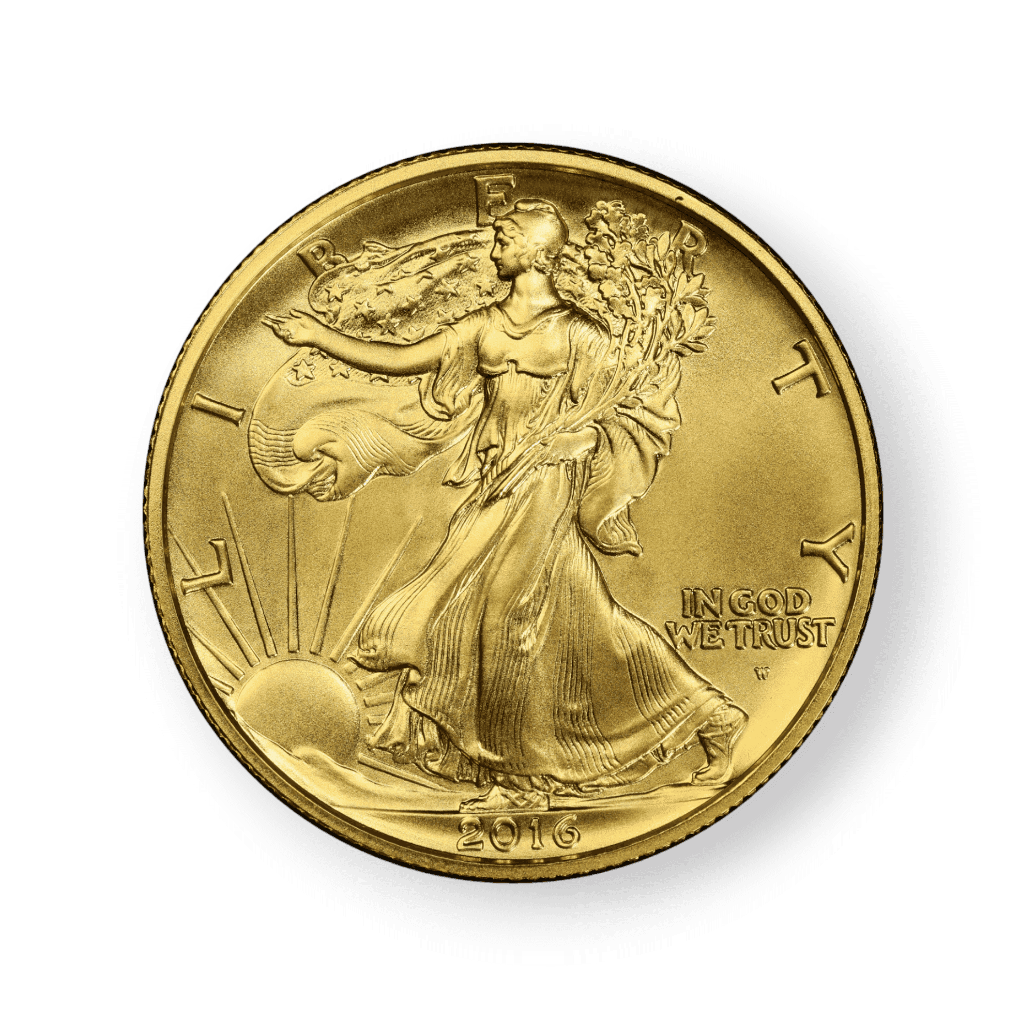 Image of 2016-W 1/2 oz Gold Walking Liberty Half Dollar Centennial Coin .9999 Fine (w/Box & COA)