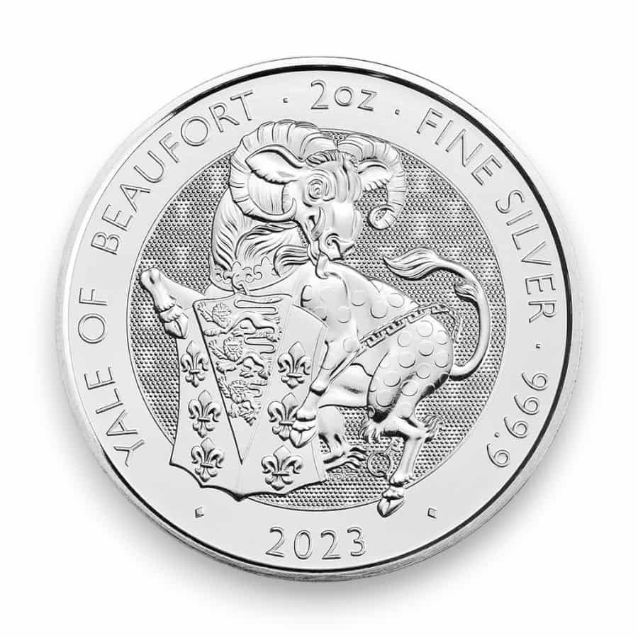 Image of 2023 2 oz Great Britain Tudor Beast Yale of Beaufort .9999 Fine Silver £5 Coin