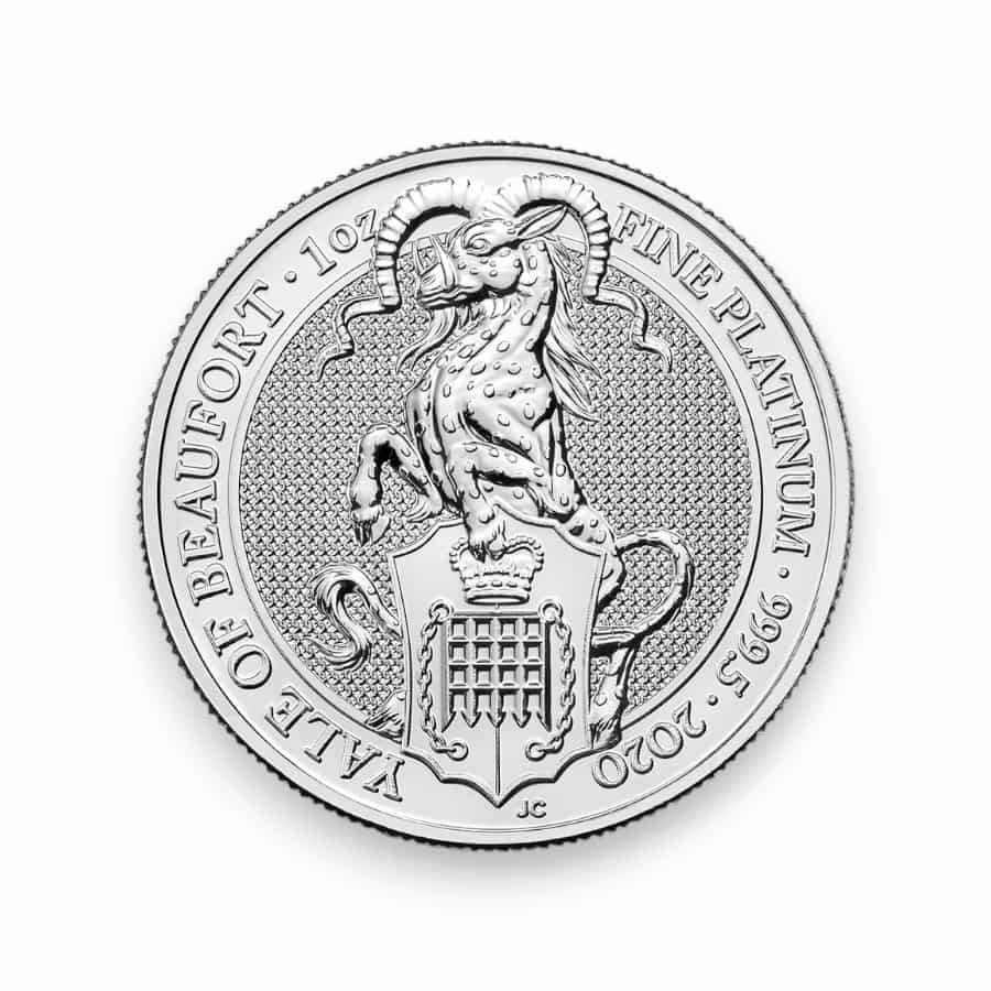 Image of 2020 1 oz Platinum Great Britain Queen's Beast Yale .9995 Fine £100 Coin