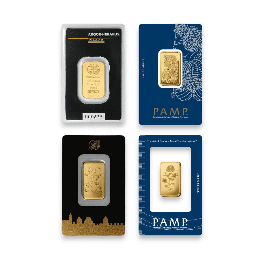 Image of 1/2 oz Gold Bar .9999 Fine Sealed in Carded Assay Accredited Brands
