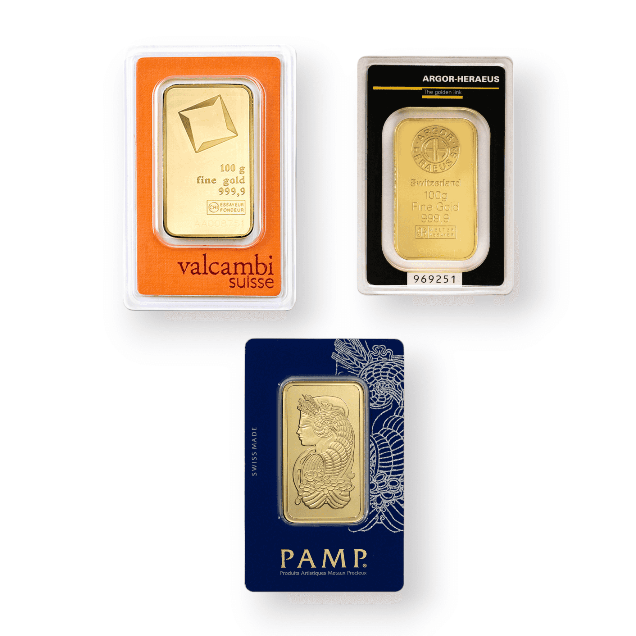 Image of 100 Gram Gold Bar .9999 Fine Accredited Brands