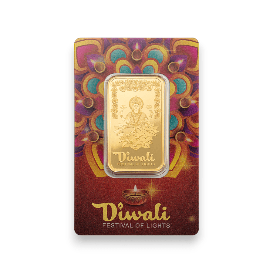 Image of 1 oz Gold Bar PAMP Suisse Diwali Lakshmi