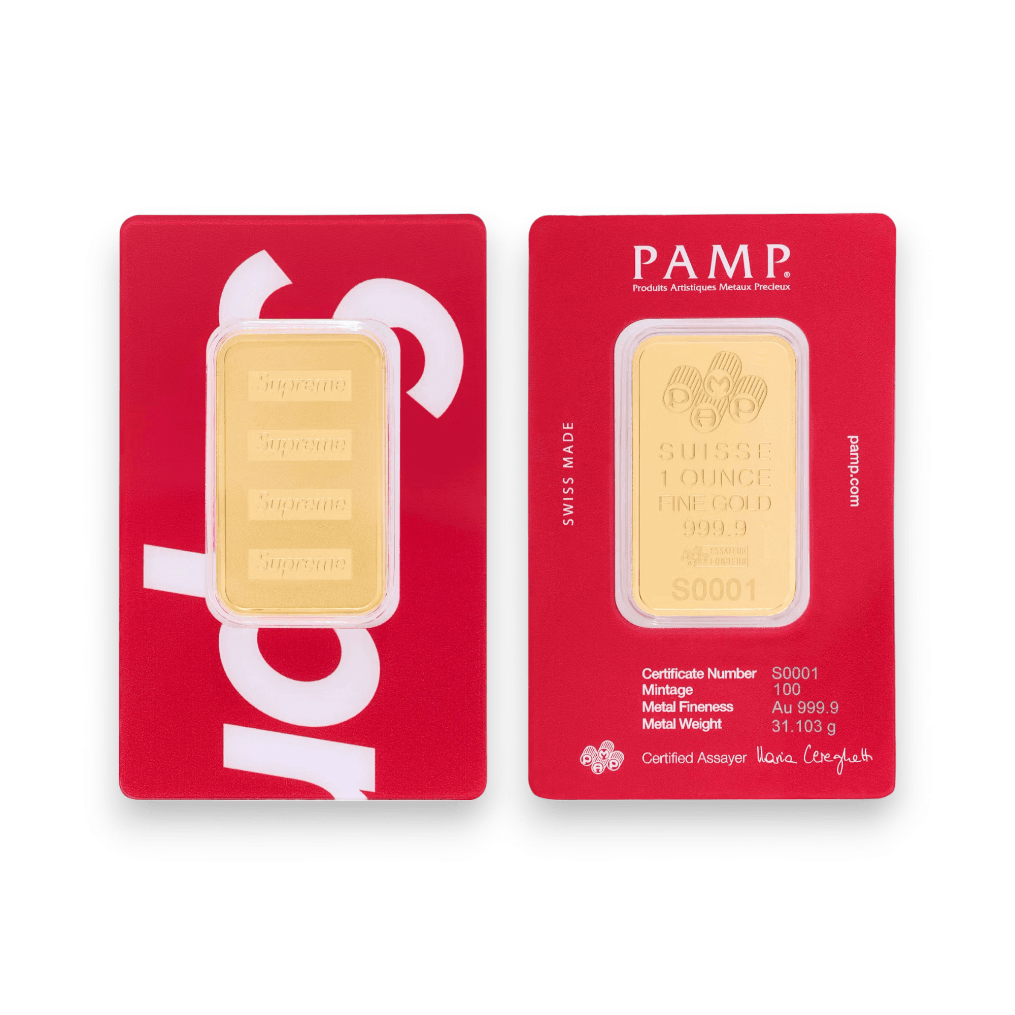 Buy 1 oz Gold Bar Supreme®/PAMP Suisse (New in Assay) | PURE