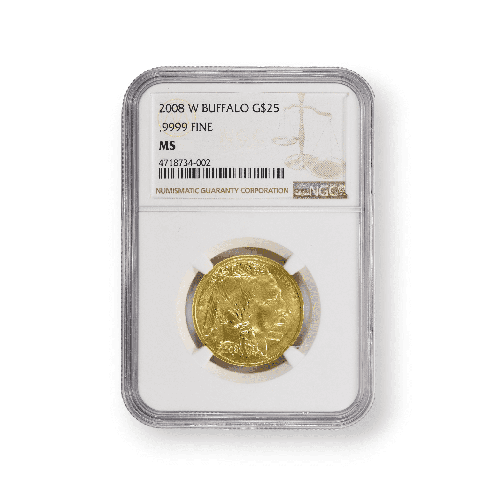 Image of 2008-W Burnished 1/2 oz $25 American Gold Buffalo SP NGC Certified .9999 Fine