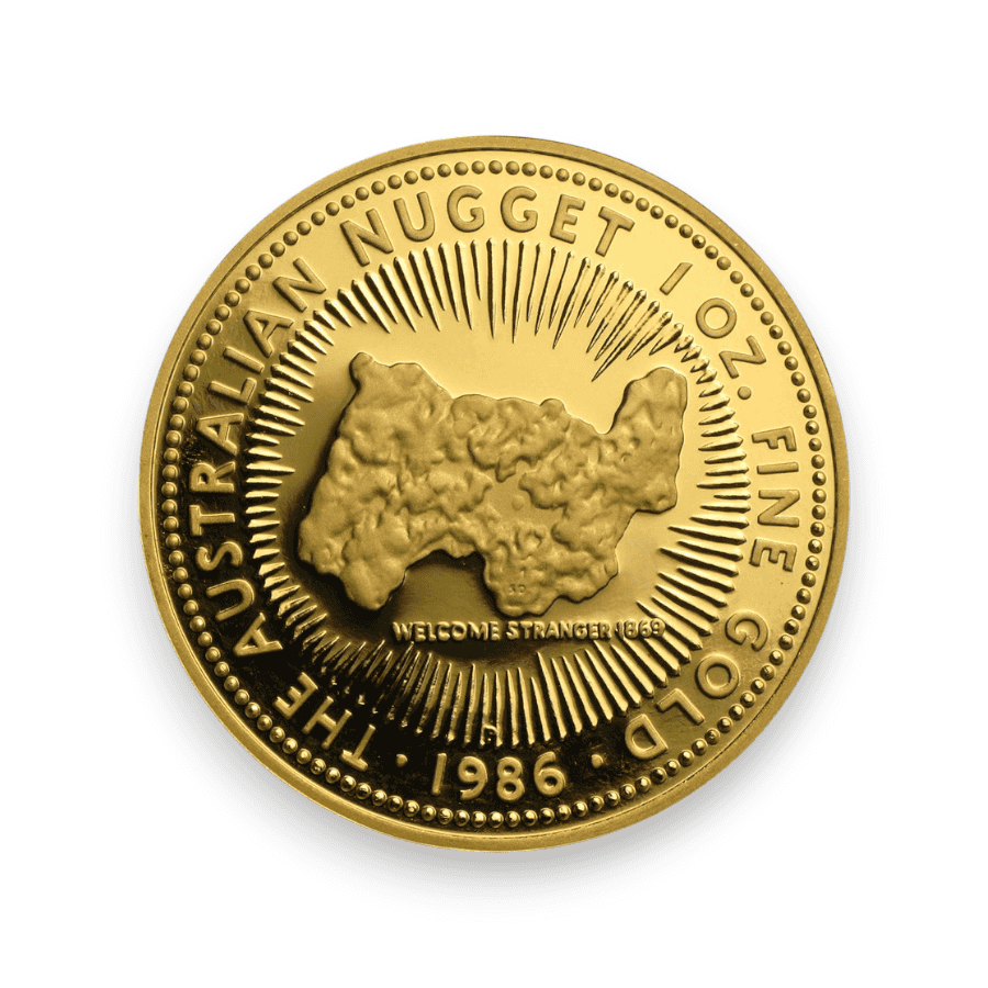 Image of 1 oz Australian Gold Nugget Proof $100 Coin (Random Date)
