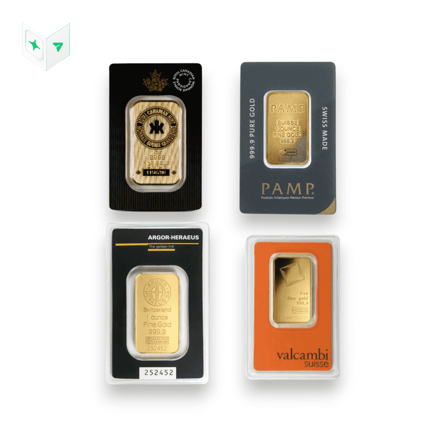 Image of 1 oz Gold Bar .9999 Fine Sealed in Carded Assay Accredited Brands (Pure Priority)