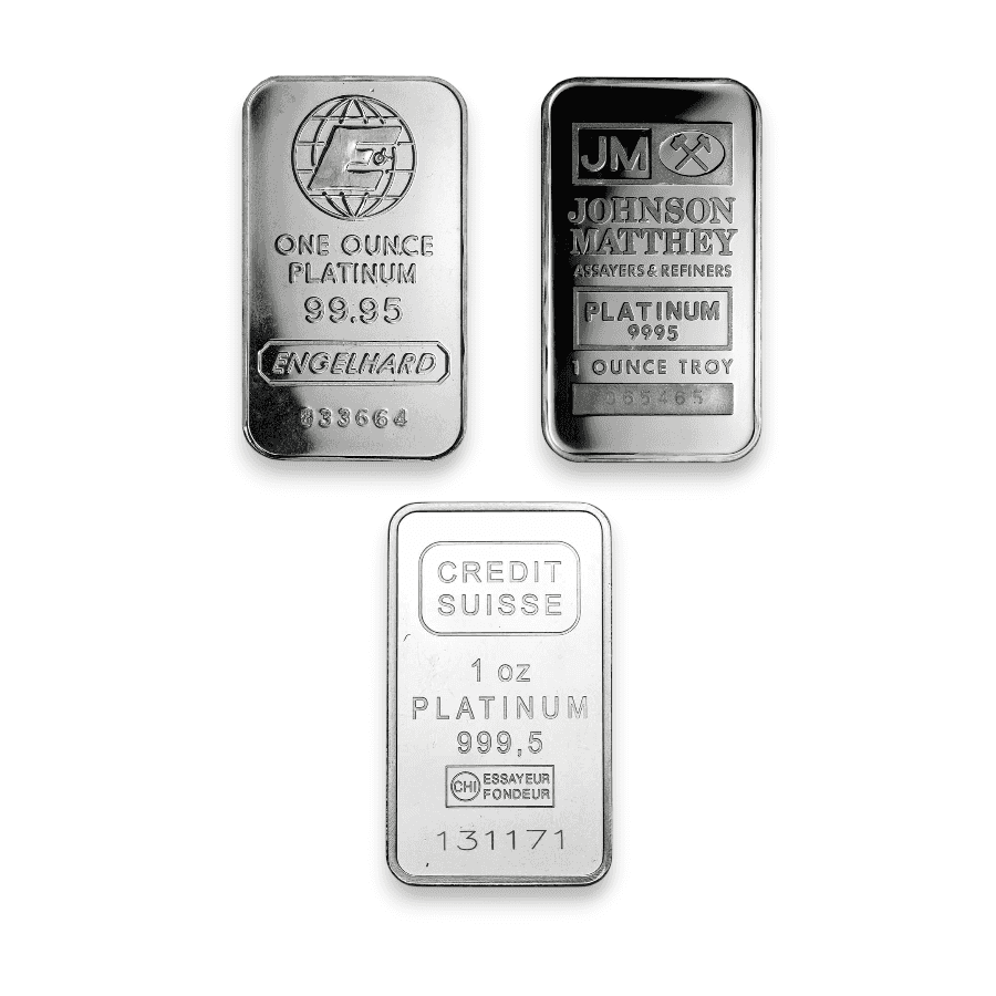 Image of 1 oz Platinum Bar Uncarded .9995 Fine Accredited Brands
