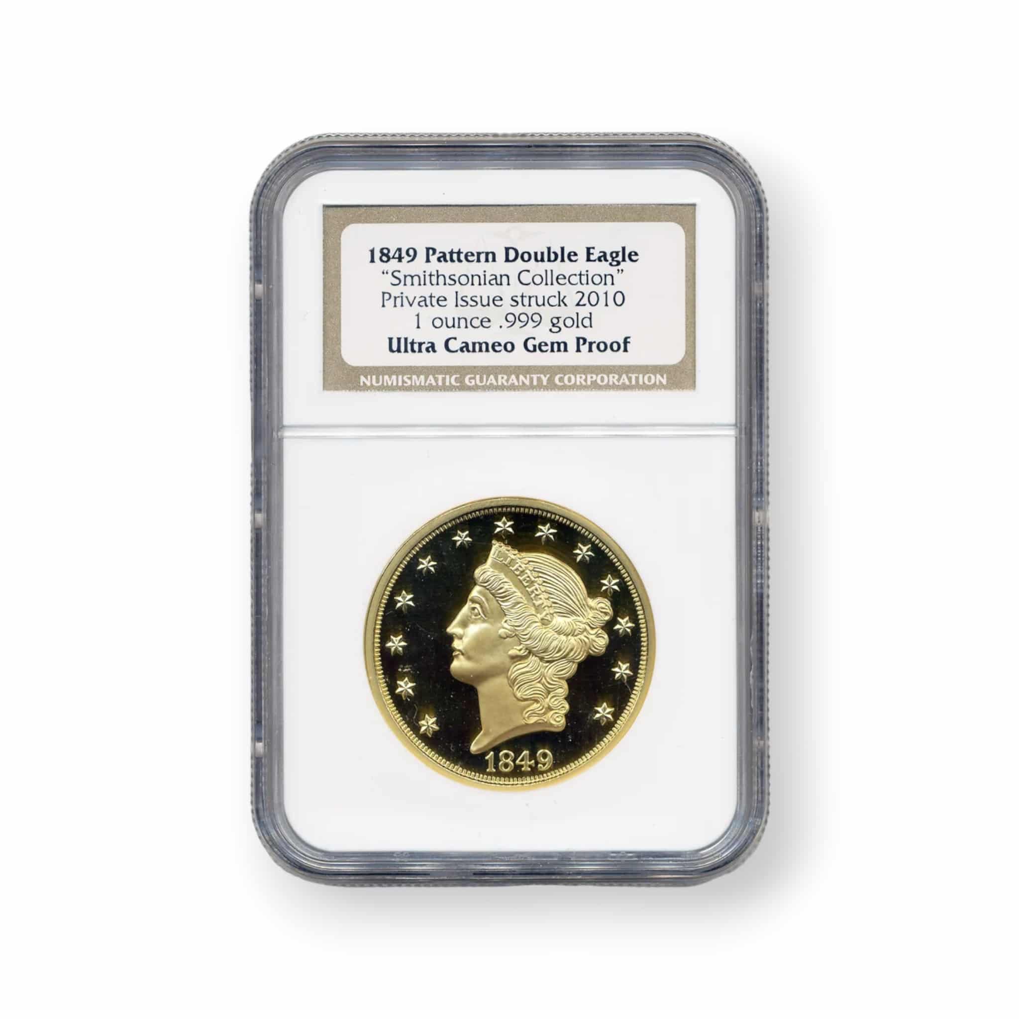 Image of 1 oz Gold Round 1849 Smithsonian Pattern Double Eagle Proof NGC Gem Proof