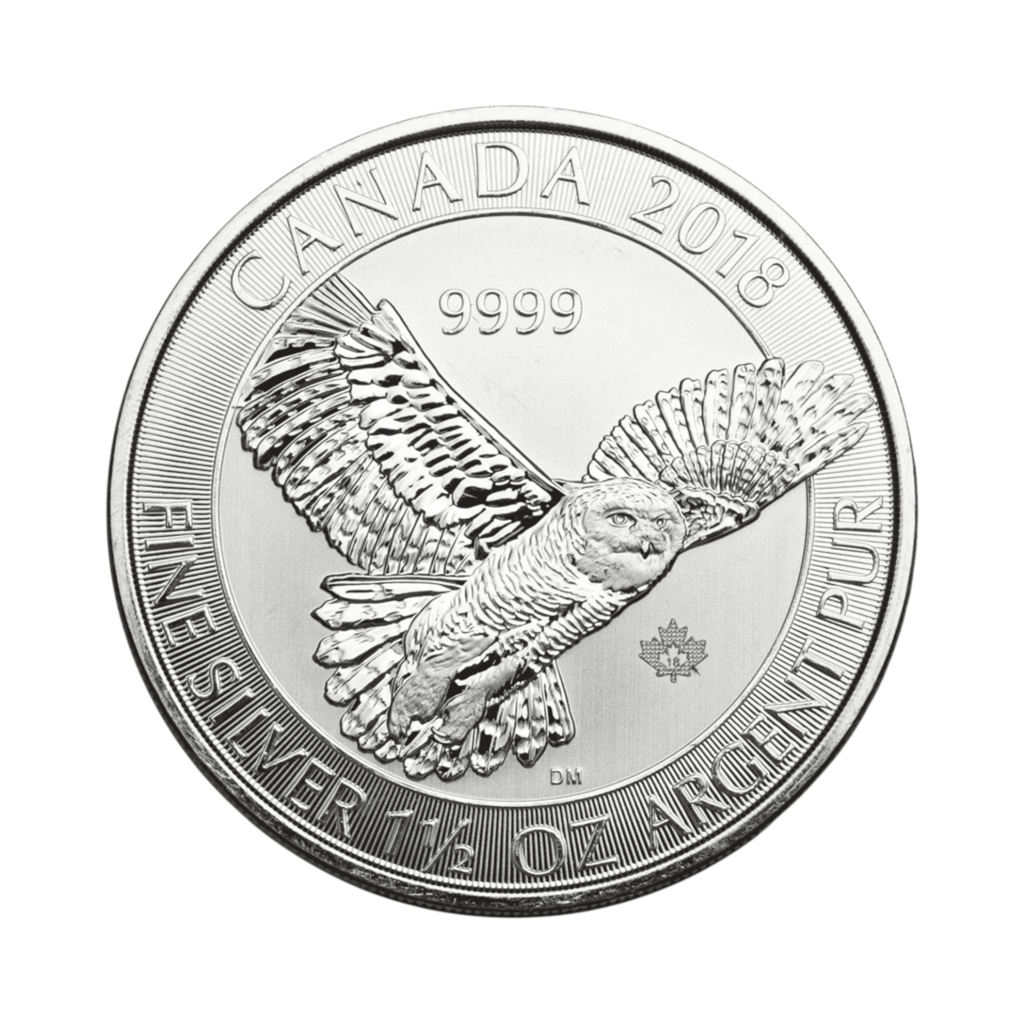 Image of 2018 1.5 oz Canadian $8 Snowy Owl Silver Coin .9999 Fine