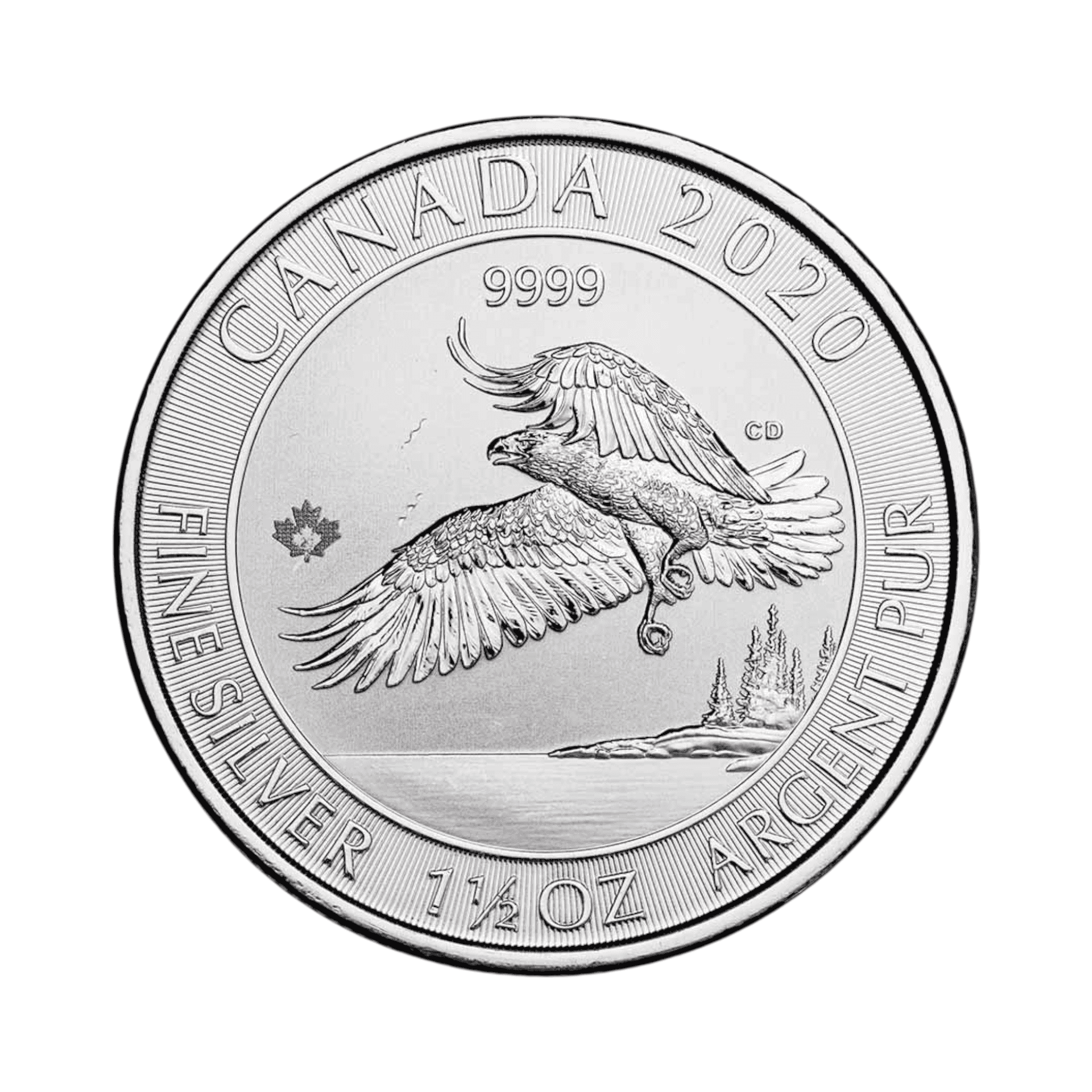 Image of 2020 1.5 oz Canadian $8 North American Bald Eagle Silver Coin .9999 Fine