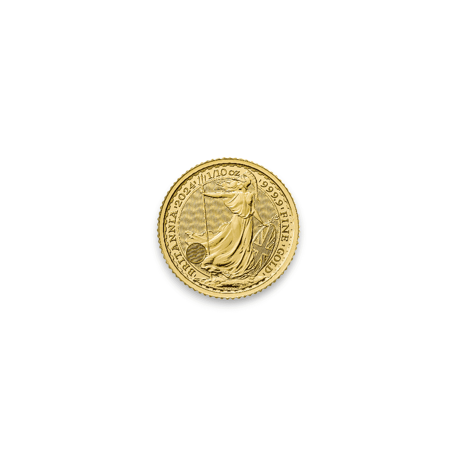 Image of 2024 UK Gold Britannia 1/10 oz .9999 Fine £10 Coin