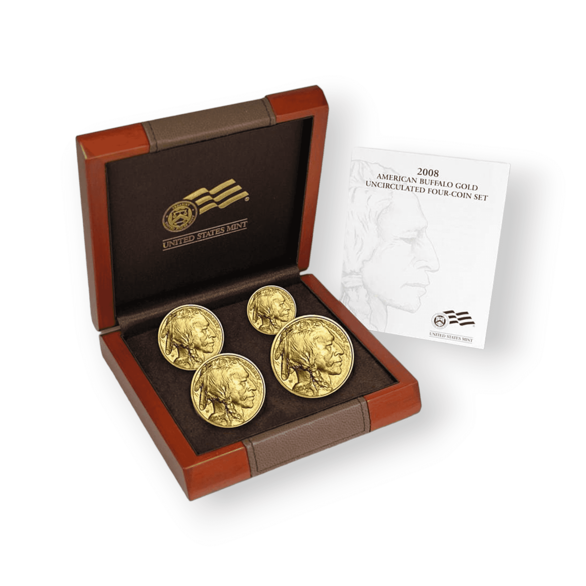 Image of 2008-W 4-Coin Uncirculated American Gold Buffalo Set (w/Box & COA)