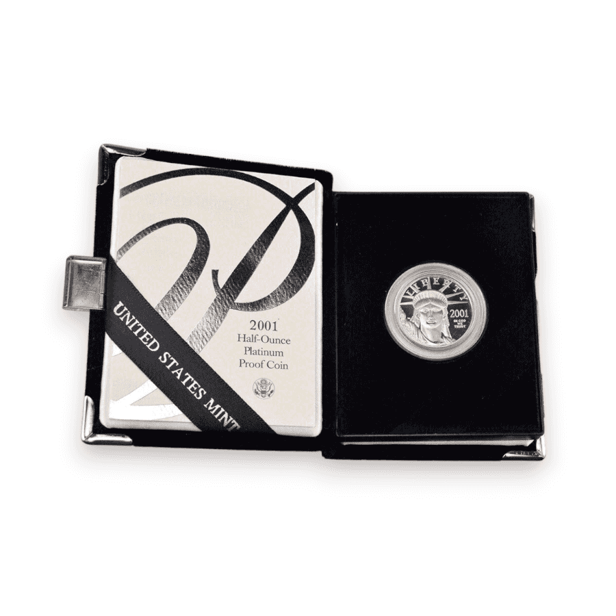 Image of 1/2 oz American Proof Platinum Eagle $50 .9995 Fine Coin W/Box & COA (Random Date)
