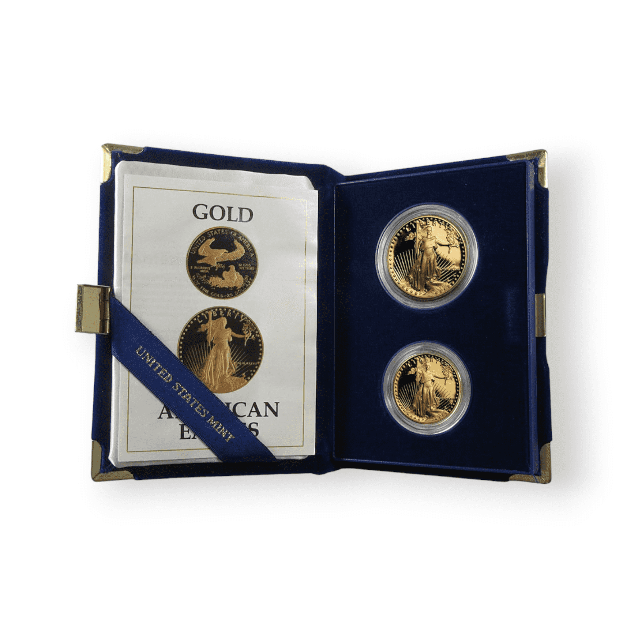 Image of 1987 Proof American Gold Eagle 2-Coin Set (w/ Box & COA)