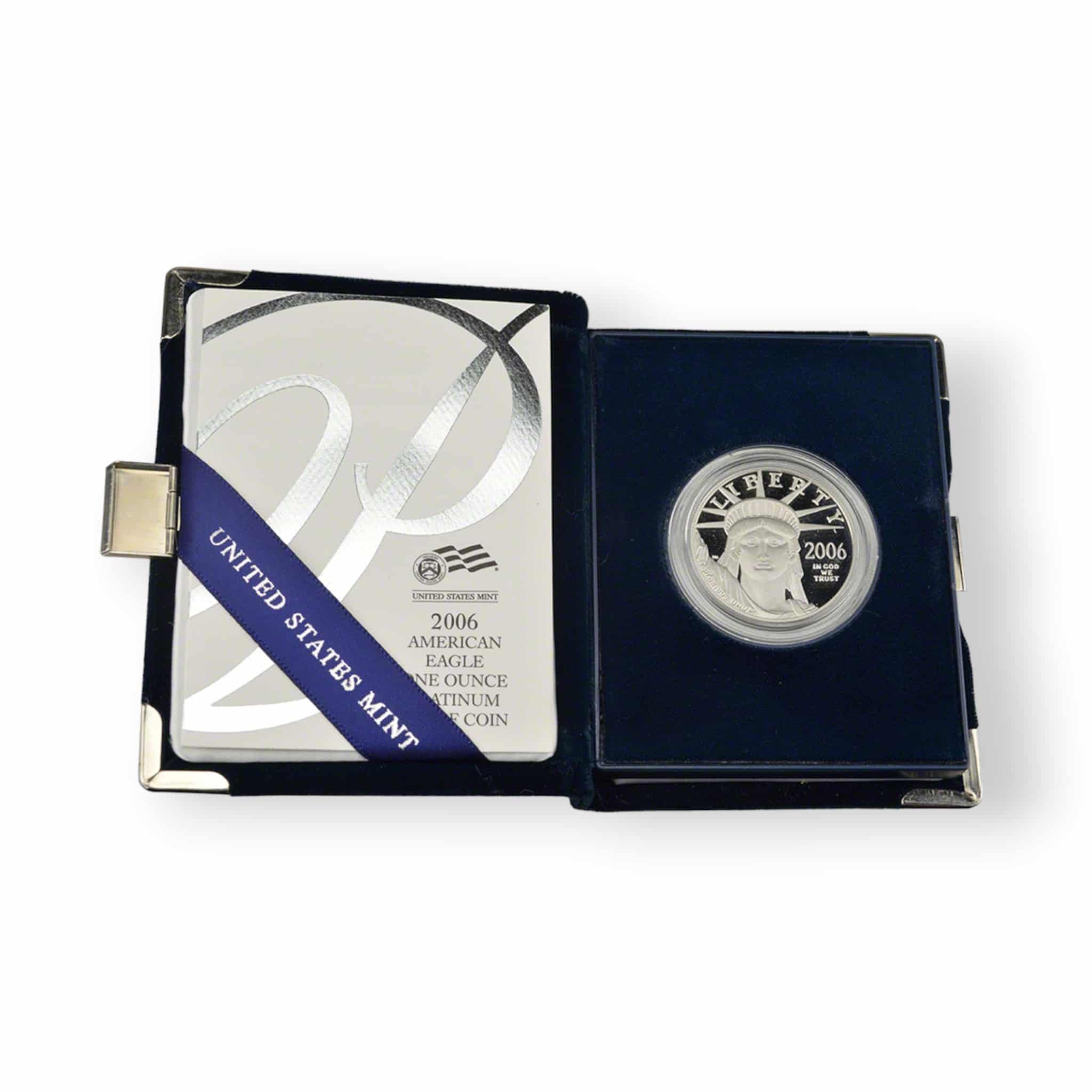 Image of 1 oz American Proof Platinum Eagle .9995 Fine $100 Coin with Box & COA (Random Date)