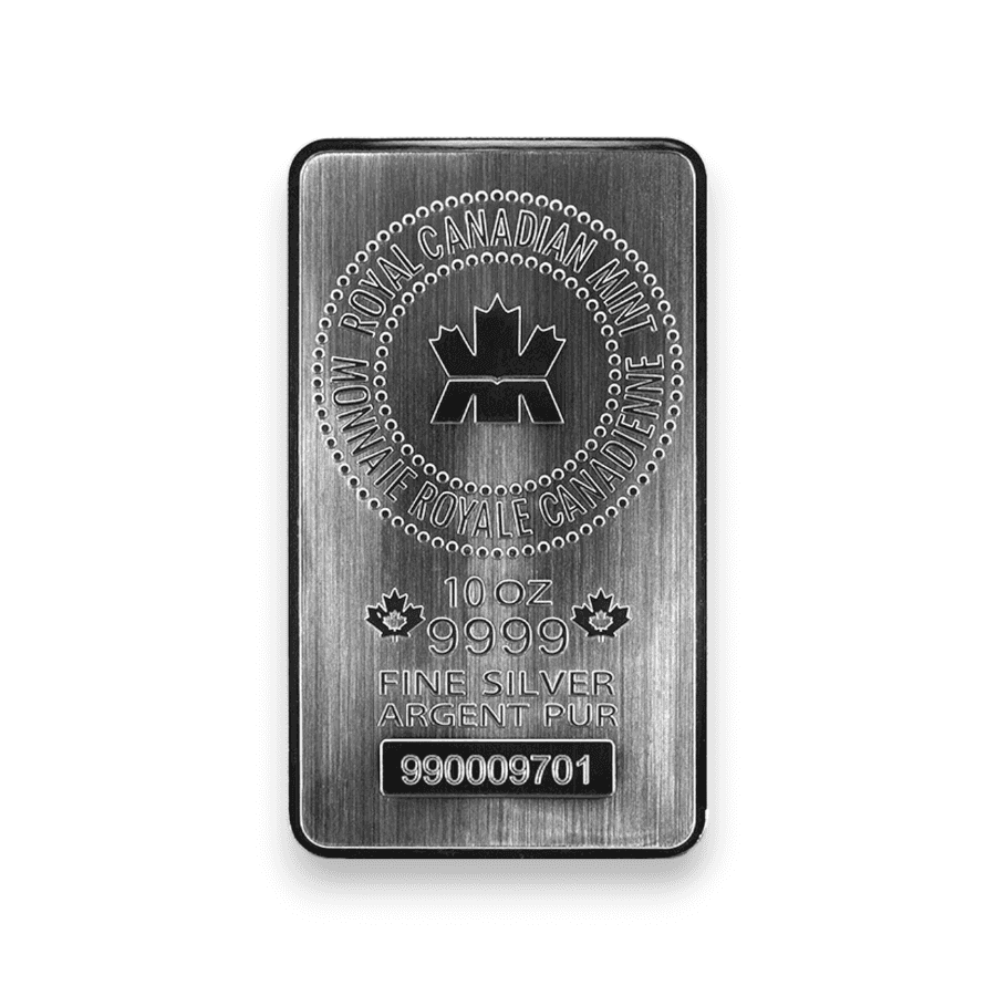 Image of 10 oz Royal Canadian Mint Silver Bar .9999 Fine Sealed