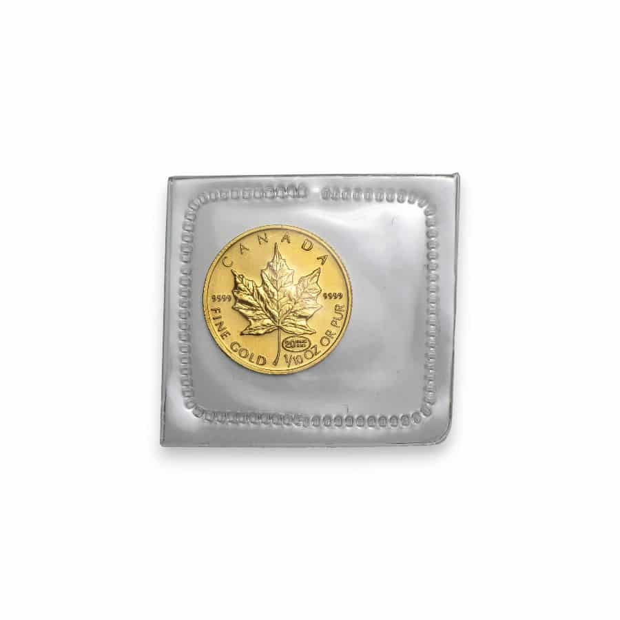 Image of 1/10th oz Canadian Maple Leaf .9999 Fine $5 Coin Plastic Sealed (Random Date)
