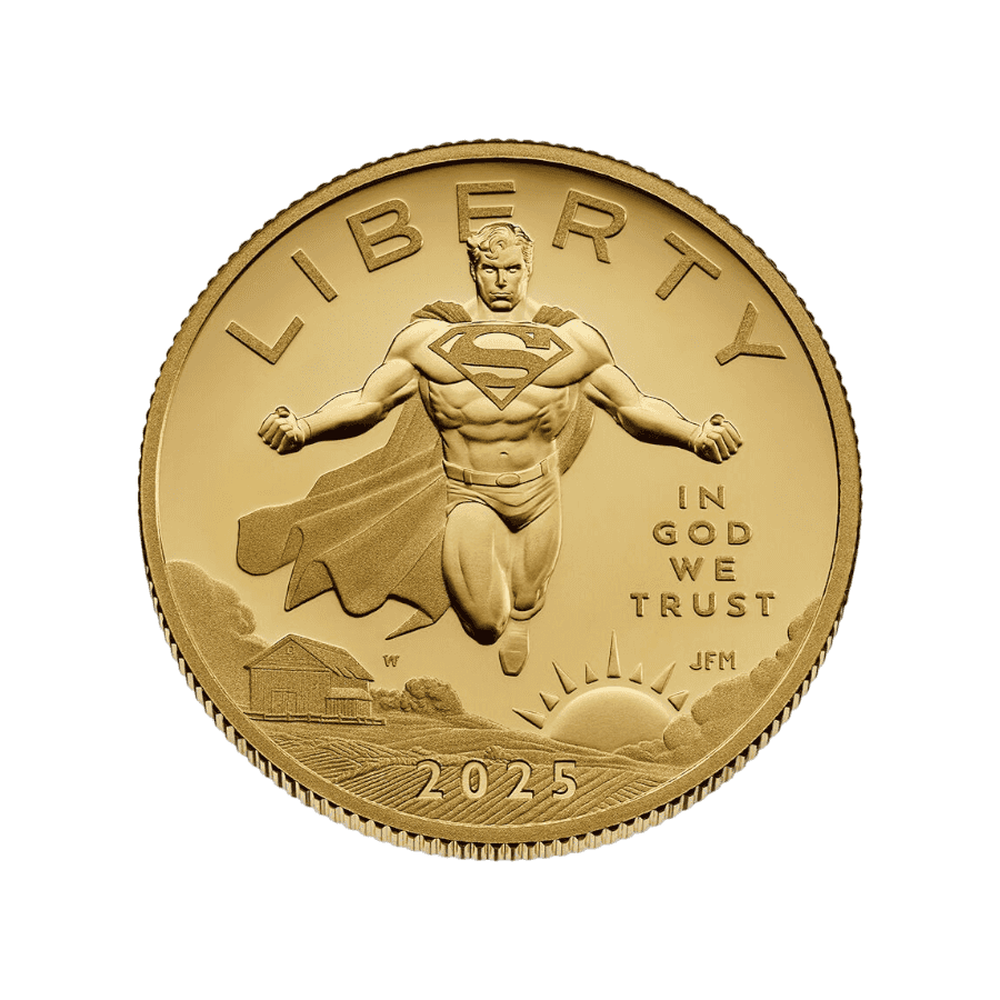 Image of Comic Art 24-Karat Gold Proof Coin Superman (25DSG)