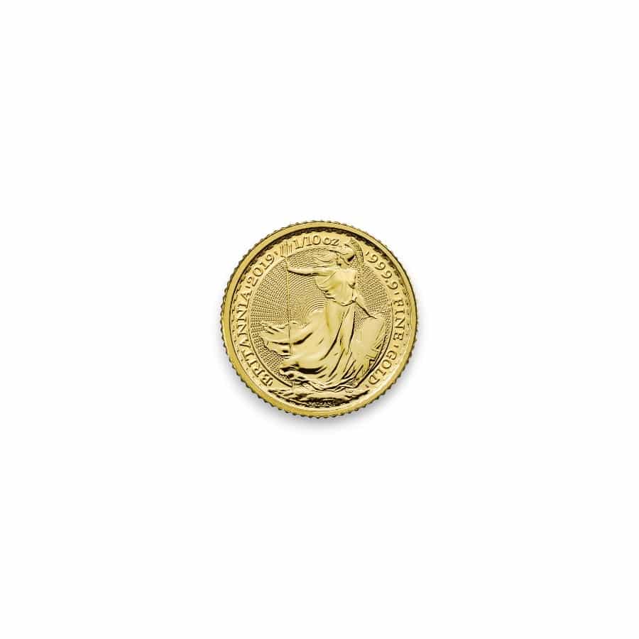 Image of 1/10 oz UK Gold Britannia Coin .9999 Fine £10 Coin (Random Date)