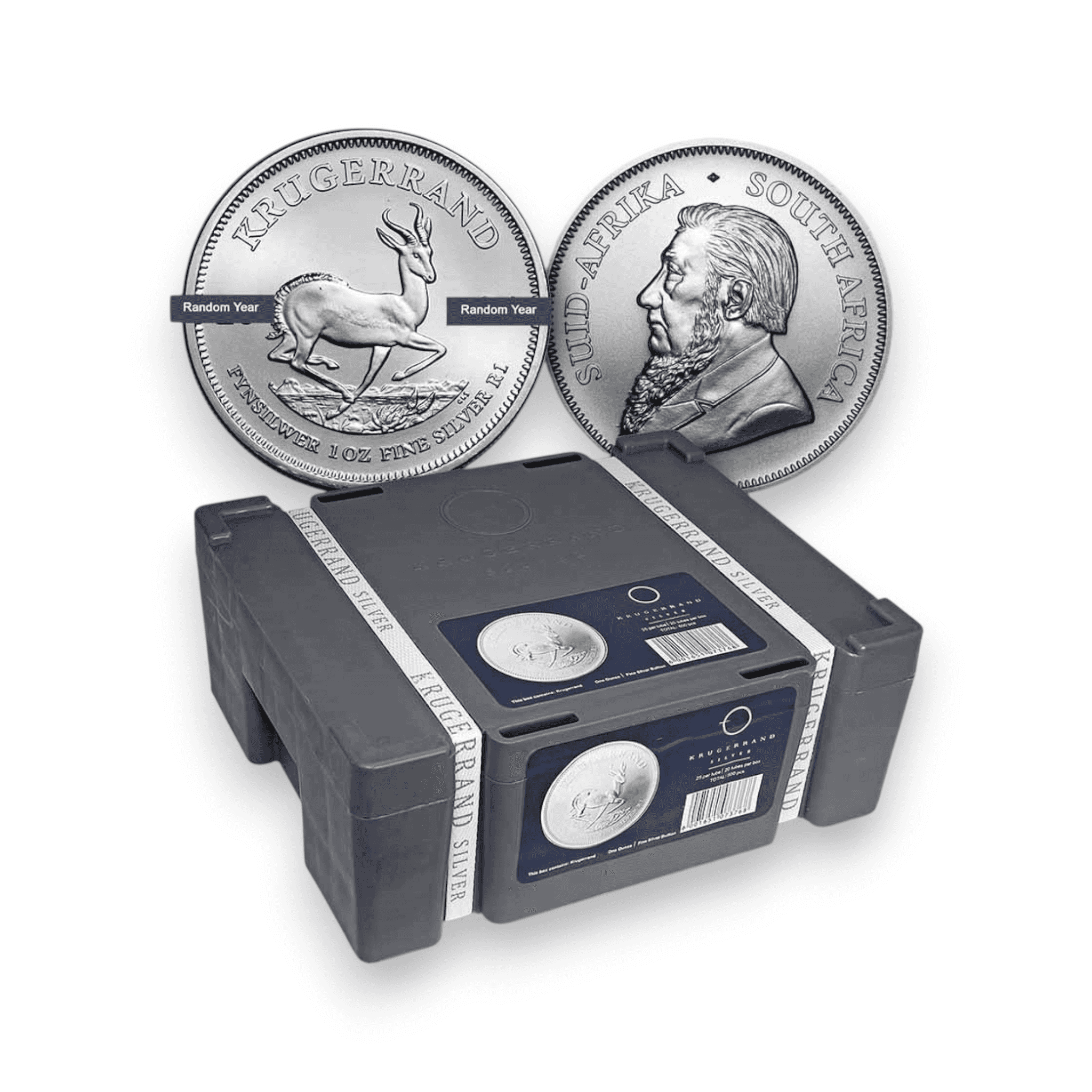 Image of 1 oz South African Silver Krugerrand Doubled Strapped Sealed Monster Box (Random Date)