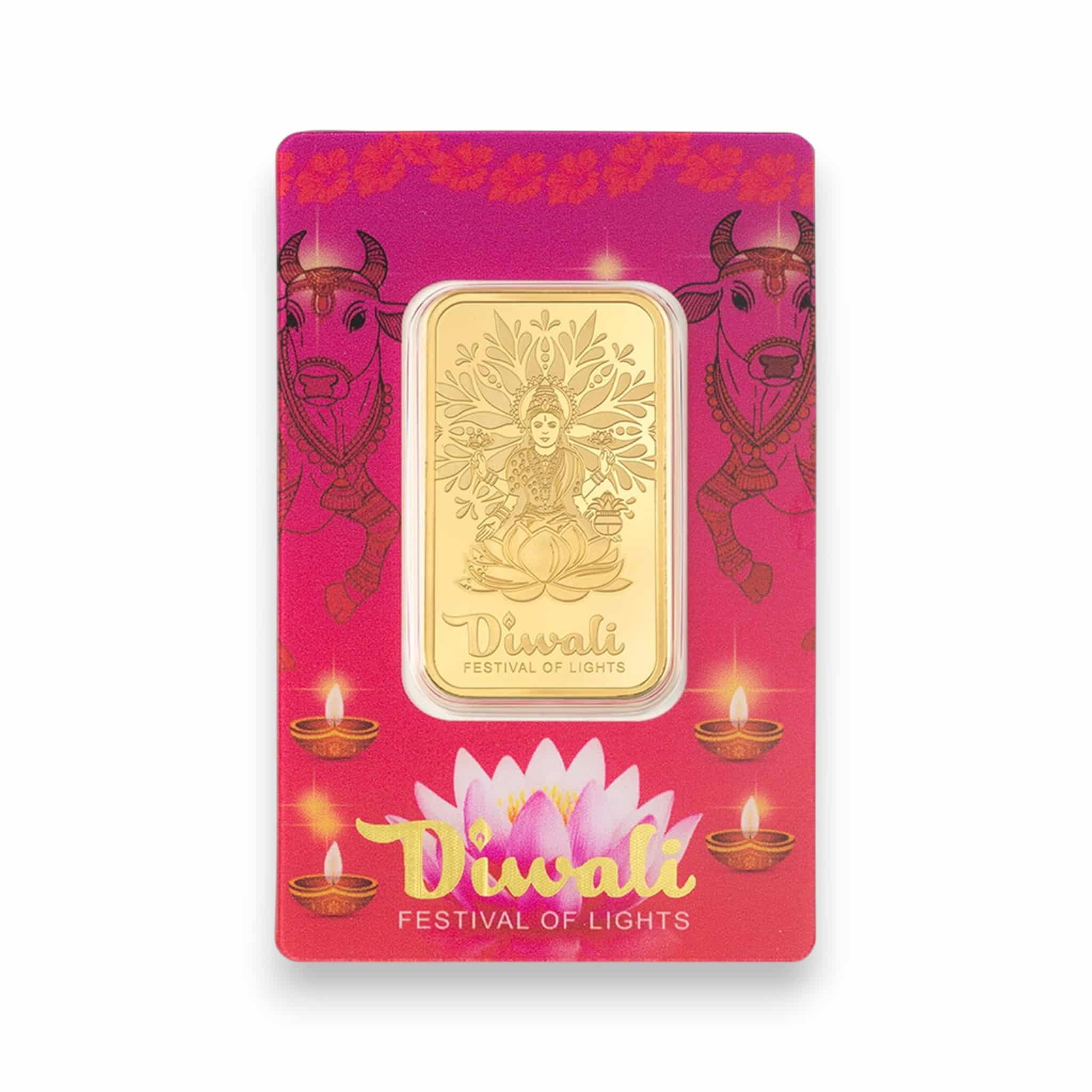 Image of 1 oz Gold Bar PAMP Suisse Diwali Sacred Cow